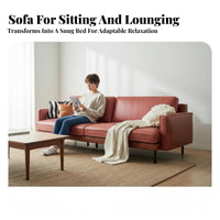 3-Seater Leather Settee Top-Grain Cowhide Sofa Oil-Waxed Finish Couch for Apartment Dwellers, Homeowners, Small Spaces, Lounge Area, Home