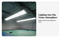 Flicker-without Badminton Court Lamp High Color Rendering Shadowless Gymnasium Light Energy Saving Anti-Glare Court Light 180° Adjustable Angle for Facility Managers, Sports Players, Athletes, Table Tennis Hall