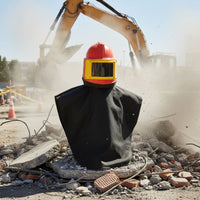 Built-in Hard Hat Paint Spray Hood Full Face Protection Sandblasting Hood Wide View Lens Guarding Sandblasting Helmet for Polishing