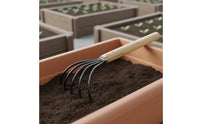 Garden Rake Easy to Apply Hardwood Handle Hand Rake Heavy Duty Hand Tiller Tool for Gardening, Beachcombing