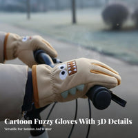 Fluffy Lined Kids Winter Gloves Soft and Comfortable kids' Fleece Winter Gloves Great Gift for Boys, Girls, Cold Weather, Cycling