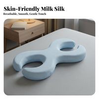 Ergonomic Design Double C-Shaped Pillow Portable Side Sleeper Beauty Pillow for Skincare Enthusiasts, Adults, Nightly Use, Bedroom, Napping
