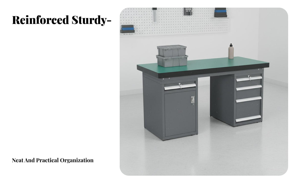 Anti Repair Station High Load Capacity Heavy-Duty Workbench Reinforced Frame Garage Work Table for Factory Workers, Research Facility, Warehouse, Shed