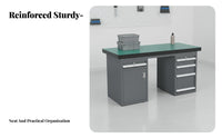 Anti Repair Station High Load Capacity Heavy-Duty Workbench Reinforced Frame Garage Work Table for Factory Workers, Research Facility, Warehouse, Shed