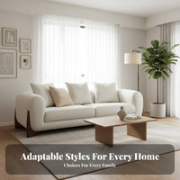 3-Seater Sofa Wabi-Sabi Inspired 3-Person Couch Nordic Design Living Room Seating for Apartment Dwellers, Young Adults, Lounge Area