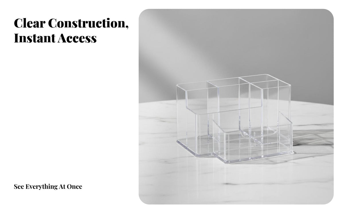 Desktop Organizer with Card Holder Large Capacity for Office, Vanity, Students