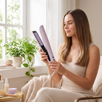 Steam Hair Straightener Wide Plate Hair Straightener with Comb Steam Straightening Brush Anti-Frizz Heated Straightening Brush