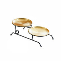 Decorative Multi-Tier Serving Stand Modern Design Tiered Dessert Server Space-Saving for Party Hosts, Afternoon Tea, Reception Desk, Parties
