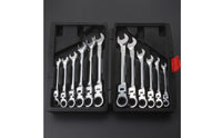 12 Pieces Ratcheting Wrench Set Metric Articulated Head Wrench Set Articulated for Home Mechanics