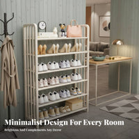 Multi-Tier Shoe Rack Space-Saving Freestanding Shoe Organizer Easy Installation Freestanding Storage Shelf for Homeowners, Dorm Room, Hallway, Bedroom