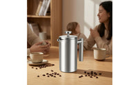 Sediment-Sediment-Removing French Press Rust-Resistant French Press with Mesh Filter Reusable Coffee and Tea Maker Smooth for Camping