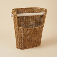 Rattan Toilet Use Paper Holder Slightly Tapered Woven Bathroom Basket Decorative