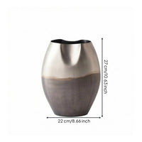 Hammered Metal Vase Faceted Flower Vase with Hammered Texture Textured for Tabletop, Living Room, Office Reception
