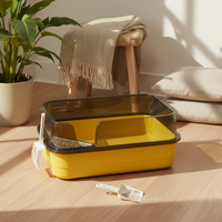 Large Semi-Enclosed Cat Litter Box with Scoop, Anti-Splash Design for Kittens and Adult Cats