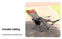 Foldable Design Reclining Camp Lounger Adjustable Recline Lounge Chair Lightweight Portable Seating Heavy Duty Frame for Beachgoers, Office Workers, Beach, Fishing, Camping, Backyard