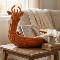 Pastoral Style Woven Fruit Basket for Home Decor and Storage