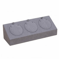 Upright Tabs Locket Stand Three-Slot Jewelry Display Stand Suede-Like Retail Fixture Rectangular