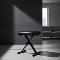 Padded Keyboard Bench Foldable Adjustable Keyboard Seat Space-Saving Folding Piano Stool for Stage