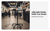 Portable Adjustable Rolling Tray Stand Mobile Design Utility Mobile Stand Multi-Purpose Professional Equipment Versatile for Salon Professionals Artists, Barbershop, Salons, Beauty Parlor, Spas