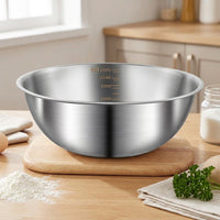 Stainless Steel Mixing Bowl Set, Induction Whisking Bowl and Cooking Bowl with Scale, Versatile Batter Bowl for Home Cooking