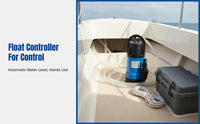 Automatic Submersible Sewage Pump, Plastic Frame, 220V, Home and Boat Drainage