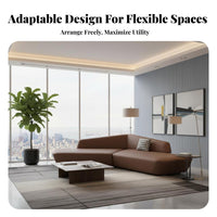 Minimalist Business Couch Leather-Like Upholstery Reception Sofa Modern Design Seating Furniture for Clients, Hotel Lobby, Sales Center, Waiting Room