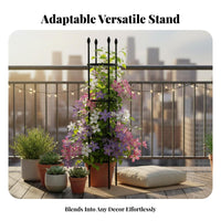 Fan-Blade Top Obelisk Assists Climbing Plants Obelisk Plant Trellis Decorative Design Sturdy Framework for Balcony Gardeners