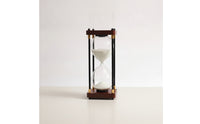 Decorative Glass Hourglass with Wooden Base Vintage-Inspired Tabletop Hourglass Timer Elegant Retro Sand Glass Antique for Students, Readers, Desk, Office, Bookshelf
