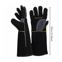 Cotton Lined Metalworking Gloves Kevlar Stitched Leather Heat Resistant Gloves Safety Gear for Fireplace