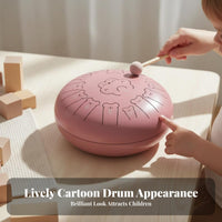 13 Tcompletes Bear-Themed Slit Drum Beginner Friendly Percussion Instrument Ethereal Sound Educational Toy Easy to Play for Beginners, Children, Meditation, Relaxation, Music Education, Outdoor