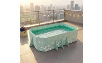 Foldable Pool Rectangular Non-Inflatable Pool for Family, Young Children, Backyard, Garden, Patio