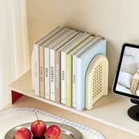 Desktop Bookends Freestanding Bookends with Arched Frame Book End Compact Book Stopper Space-Saving for Students, Study Desks