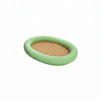 Breathable Cooling Mat with Cushioned Rim Comfortable Bamboo Pet Bed Soft Cooling Pad Long-Lasting for Cats, Summer