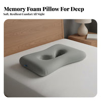 Memory Foam Pillow with Ear Hole Ergonomic Design Ear Piercing Pillow Spinal Alignment for Side Sleepers