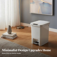 Large Capacity Foot Pedal Trash Can Hands-Effortless Operation Double Opening Trash Can Easy to Clean Foot Pedal Waste Bin Long-Lasting Construction for Kitchen, Bathroom, Living Room, Bedroom