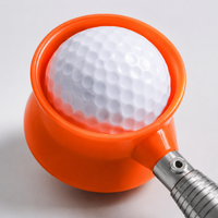 Extendable Golf Ball Retriever, Portable Automatic Locking Golf Ball Picker, Orange Telescopic Retriever for Lakes