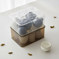 Clear Tea Storage Container with Lid Large Capacity Display Case for Living Room