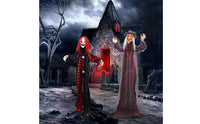 Poseable Halloween Decoration with Sound Life-Size Witch Ghost Animated Ghost Witch Interactive for Entryway, Yard