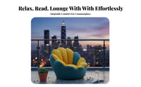 Soft and Comfortable Pumpkin-Shaped Chair Space-Saving Lazy Sofa Wide Seat Floor Lounger No Assembly Required for Students, Toddlers, Bedroom, Living Room, Reading Nook, Playroom