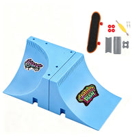 Fingerboard Ramp Complete Finger Skateboard Ramp Mini Skateboard Starter Fingerboard Tabletop for Fingerboarders, Desk