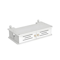 No-Drill Installation Wall Mount Router Shelf Space-Saving Router Wall Mount Shelf Cable Management Heat Dissipation Vents for Bedroom
