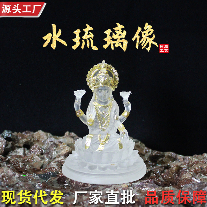 Southeast Asian Auspicious Goddess Resin Figurine Ornament