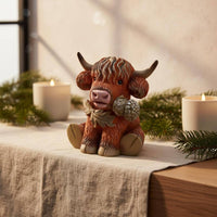 Highland Cow Statue Cute Design Scottish Cow Figurine Nordic Design