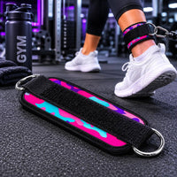 Padded Fitness Ankle Strap Hook-and-Loop Leg Workout Ankle Straps Adjustable Lower-Body Training Cuff Textile Wrapped