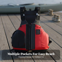 Kayaking Flotation Vest Lightweight Kayaking Flotation Device Watersports Buoyancy Vest Adjustable Straps Fishing PFD Breathable
