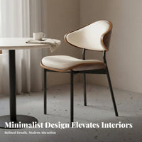 Light Luxury Design Modern Curved Back Chair Ergonomic Backrest Modern Side Chair Sturdy Construction Contemporary Upholstered Seat Versatile Design for Cafe Owners, Interior Designers, Homeowners, Restaurant, Hotel, Living Room, Home Office