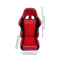 Go-karting Seat with Slide Rail Solid Cushion with Backrest Adjustable Bucket Seat for DIY Builders, Hobbyists