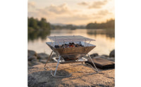 Briquette Grill with Carry Bag Convenient Portable Grill with Storage Bag for Campers, Backpackers, Picnics