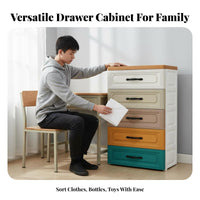 Space-Saving Plastic Storage Cabinet Large Capacity Multi-Layer Drawer Organizer Stable and Sturdy Plastic Chest of Drawers High Load-Bearing for Students, Homeowners, Dorm Room, Bedroom, Hallway, Playroom