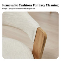 Removable and cleanable Cover Upholstered Wooden rotate Chair sturdy Wood Frame Wheelless rotate Chair with Wooden Legs Easy to Clean Household Seating Ergonomic Backrest for Students, Home Office Workers, Homeowners, Dining Room, Bedroom, Reception Area